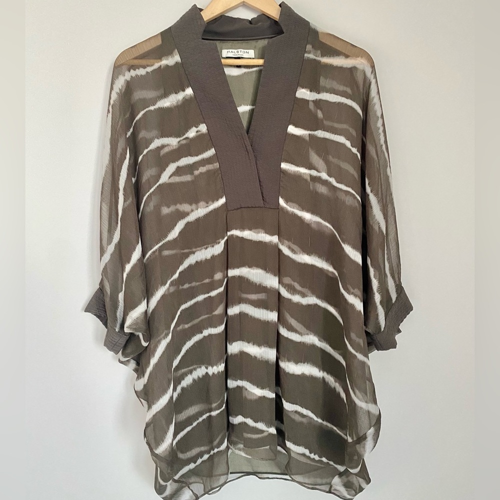 Halston Heritage Mini Animal Print kimono style dress size XS condition fair